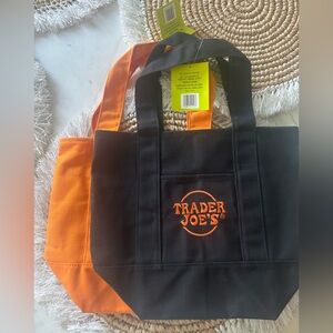 Trader Joe's Black and Orange Tote Bags